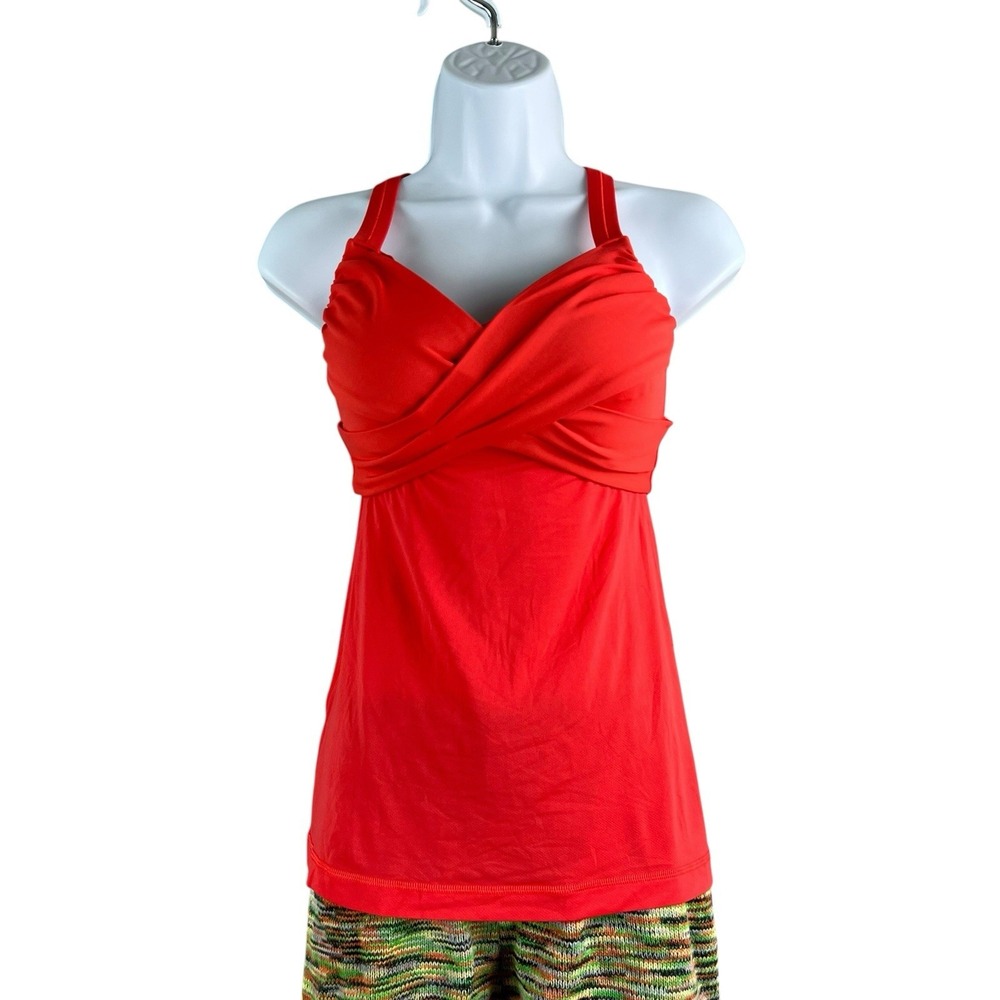 Lululemon Tank Top Womens Size 4 Red Cross‎ Back Straps Activewear Yoga